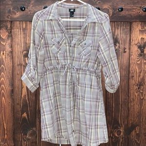 H&M Plaid T shirt Dress